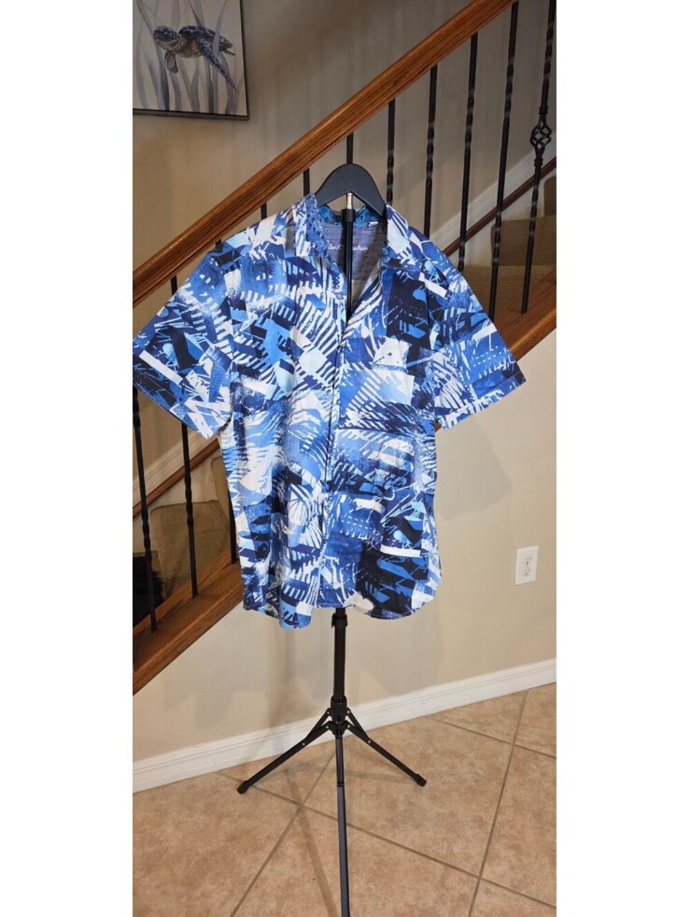 Robert Graham Men's 2XL Blue Abstract Pattern Button-Up Shirt